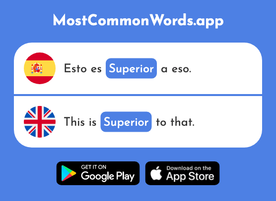 Superior - Superior, upper (La 648 Palabra Más Común En English)