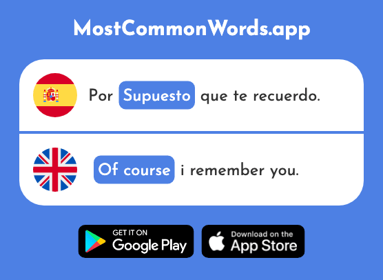 Supuesto - Supposed, of course (La 529 Palabra Más Común En English)