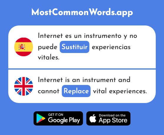 Sustituir - Substitute, replace (La 1893 Palabra Más Común En English)