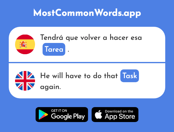 Tarea - Task, job (La 995 Palabra Más Común En English)