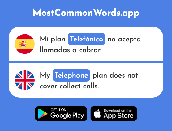 Telefónico - Telephone (La 2818 Palabra Más Común En English)