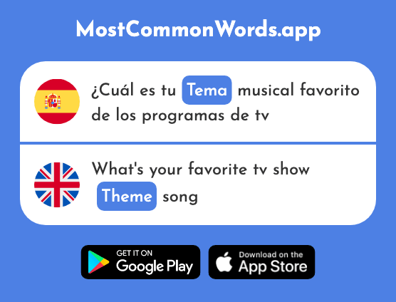 Tema - Theme, subject, topic (La 240 Palabra Más Común En English)