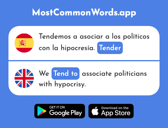 Tender - Tend to, lay out (La 1241 Palabra Más Común En English)