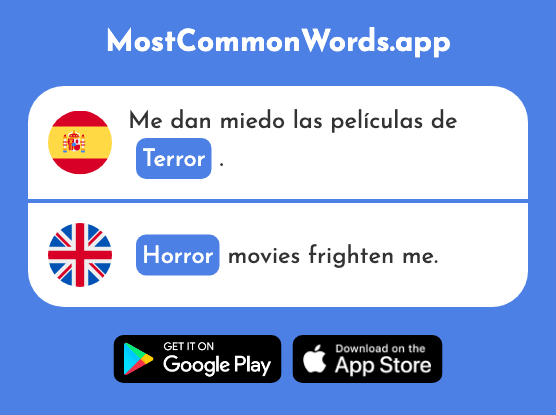 Terror - Terror, horror (La 2302 Palabra Más Común En English)