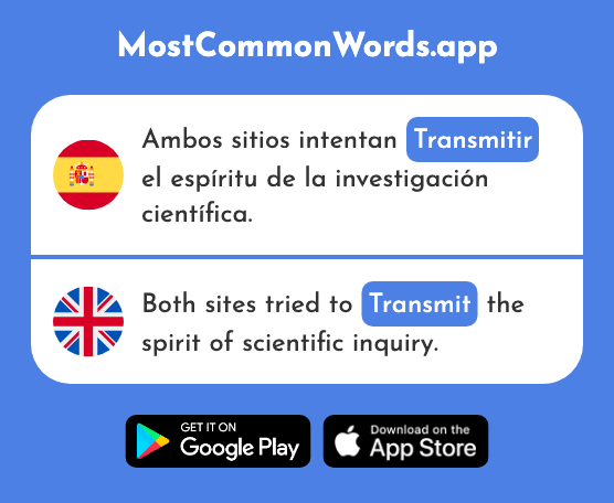 Transmitir - Transmit, broadcast (La 1313 Palabra Más Común En English)