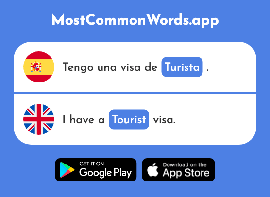 Turista - Tourist (La 2824 Palabra Más Común En English)