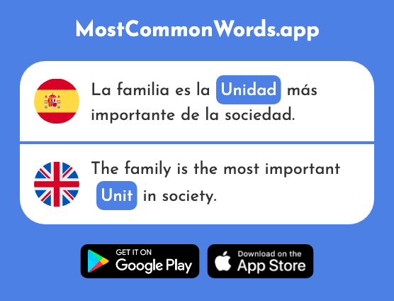 Unidad - Unit, unity (La 848 Palabra Más Común En English)