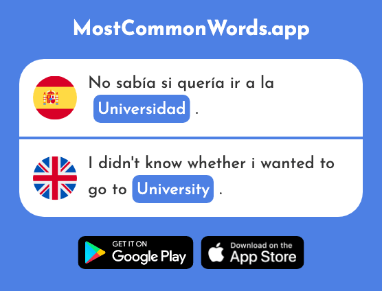 Universidad - University, college (La 387 Palabra Más Común En English)
