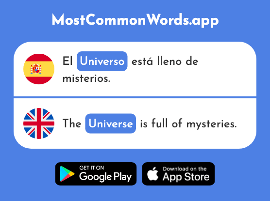 Universo - Universe (La 1603 Palabra Más Común En English)