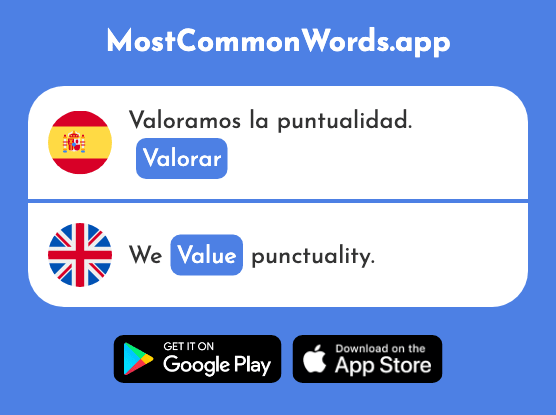 Valorar - Value (La 2216 Palabra Más Común En English)
