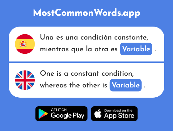 Variable - Variable, changeable (La 2829 Palabra Más Común En English)
