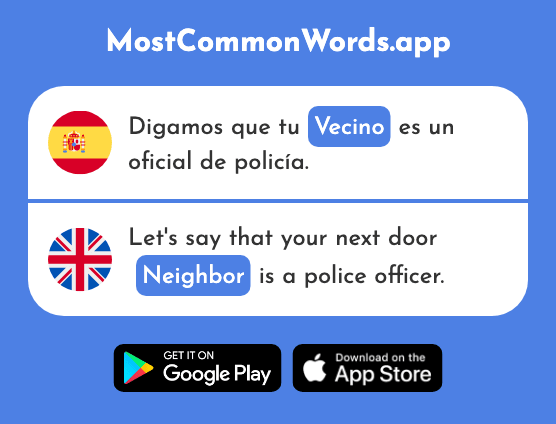 Vecino - Neighbor (La 808 Palabra Más Común En English)