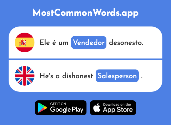 Vendedor - Salesperson (La 2551 Palabra Más Común En English)