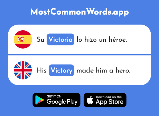 Victoria - Victory, triumph (La 1266 Palabra Más Común En English)