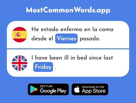 Viernes - Friday (La 1259 Palabra Más Común En English)