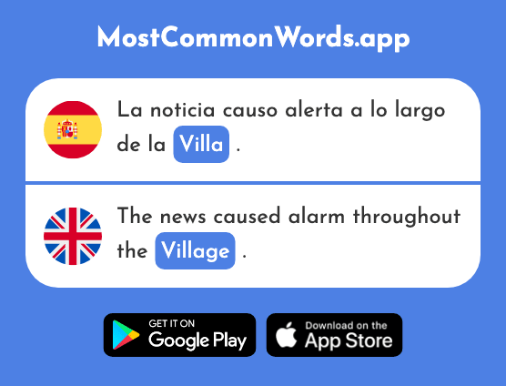 Villa - Village, town (La 2877 Palabra Más Común En English)