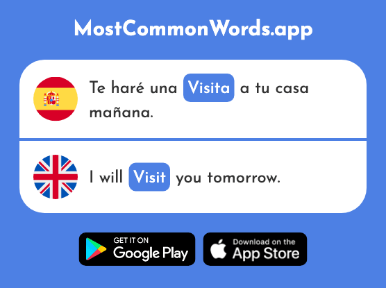 Visita - Visit, visitor, guest (La 911 Palabra Más Común En English)