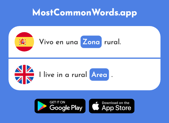 Zona - Area, zone (La 359 Palabra Más Común En English)